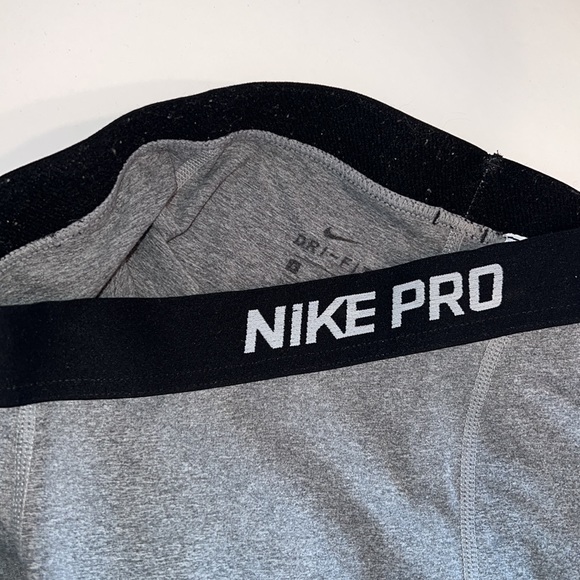 Nike pro warm tights grey black running color block mesh back compression S - Picture 9 of 13